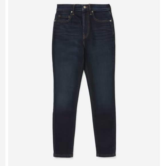 Everlane Authentic Stretch Mid-Rise Skinny Jeans Size 26 Deep Indigo Wash - Picture 5 of 8